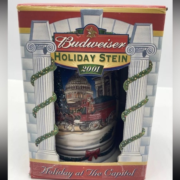 2001 Budweiser Clydesdale "Holiday at the Capitol" Christmas Stein - Picture 7 of 16